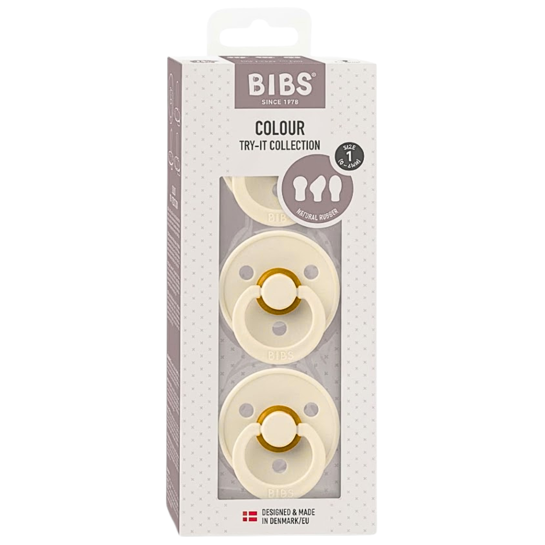 Bibs Colour 3 Sucettes It Pack Ivory Size 1 +0mois