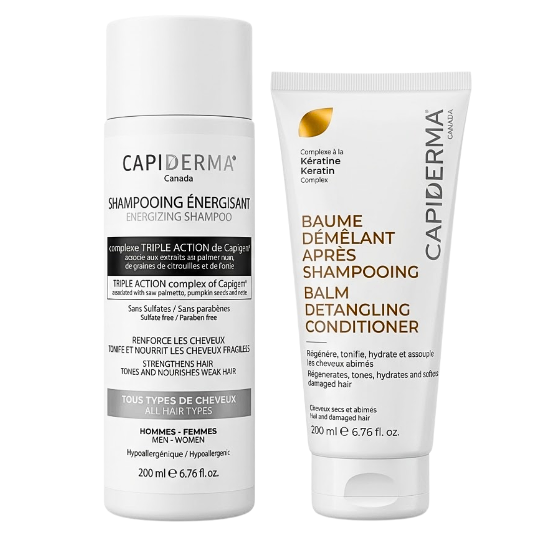 Capiderma Shampoing Energisant 200ml+Baume Demelant 200ml Offert