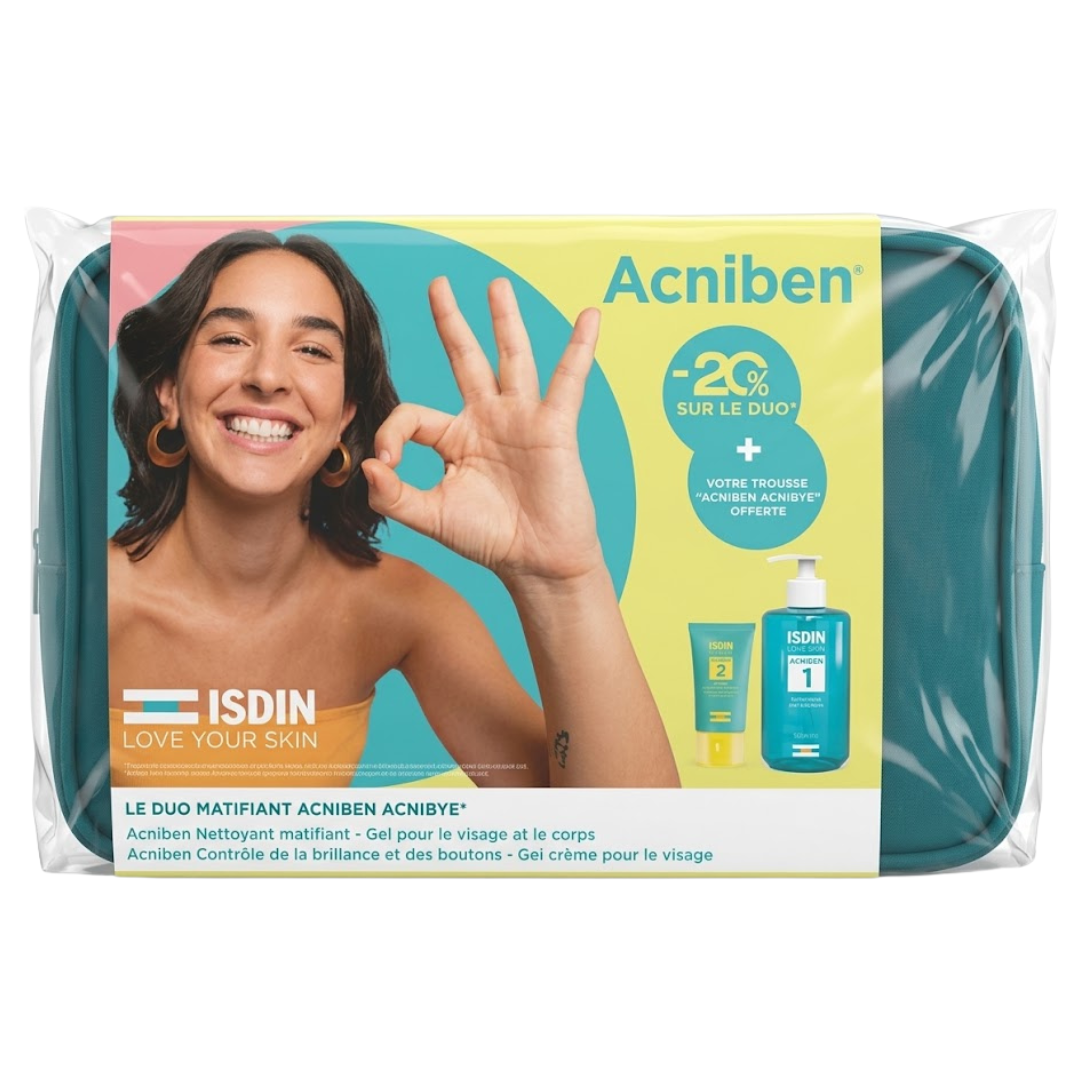 Isdin Acniben 2 Controle Brillance+Acniben Cleanser Gel 400ml+Trousse