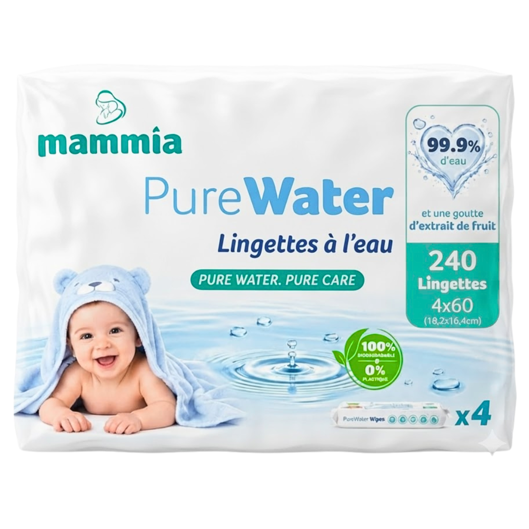 Mammia Lingettes A L'eau Pure Water 4x60 Pieces