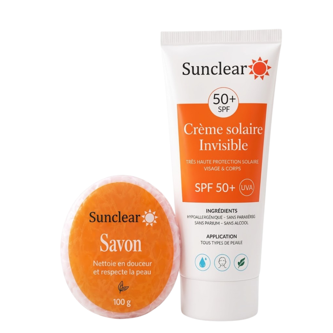 Sunclear Ecran Invisble Spf50+Savon 100g Offert