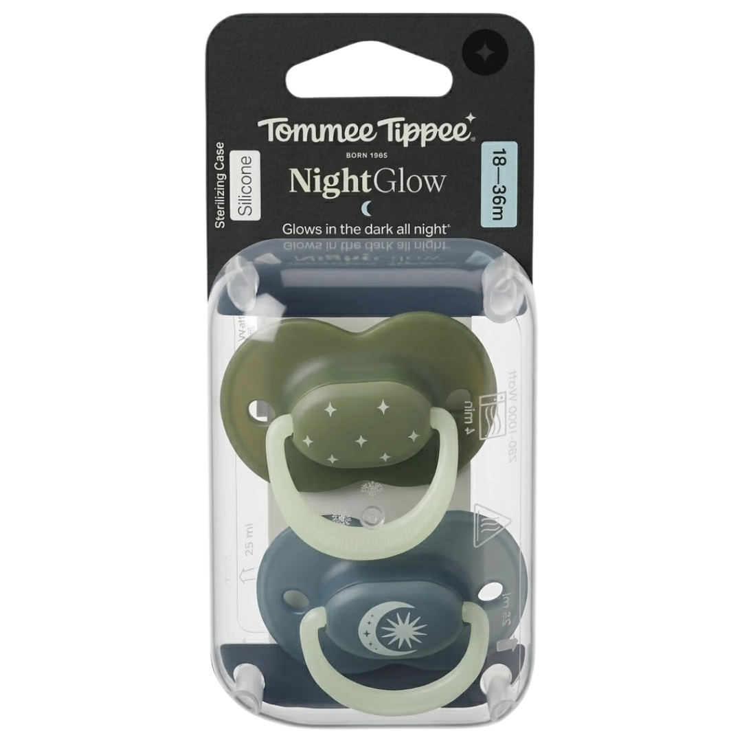 Tommee Tippee 2 Sucettes Night Glow Boy 18-36mois