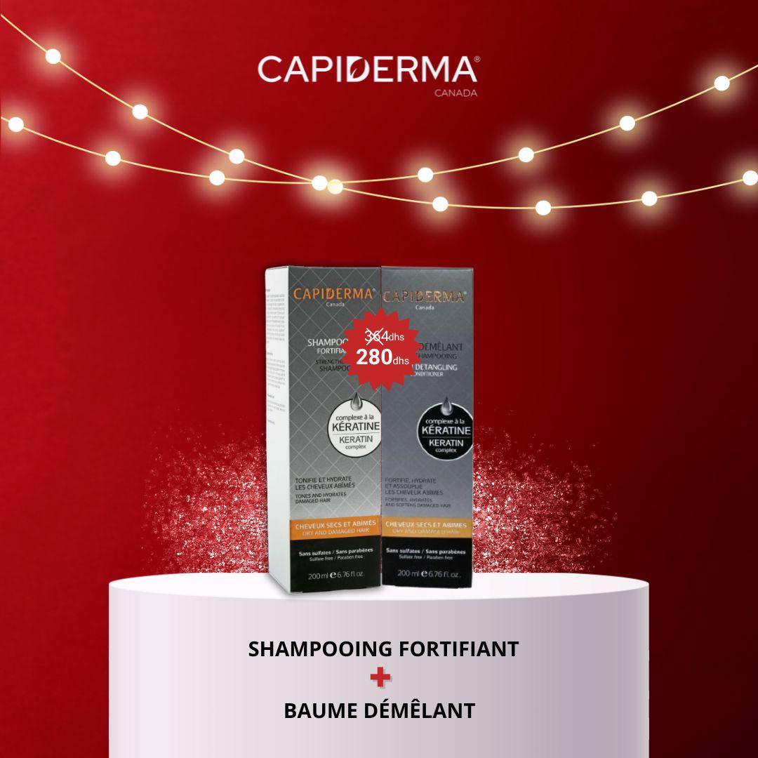 Capiderma - Shampoing Fortifiant à la Kératine - 200 ml = Baume Demelant 200ml
